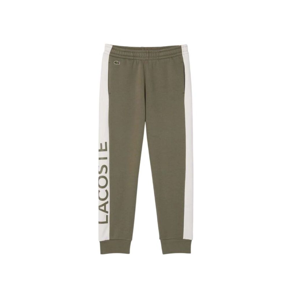 Lacoste Womens/Ladies Fleece Colour Block Sweatpants / Green
